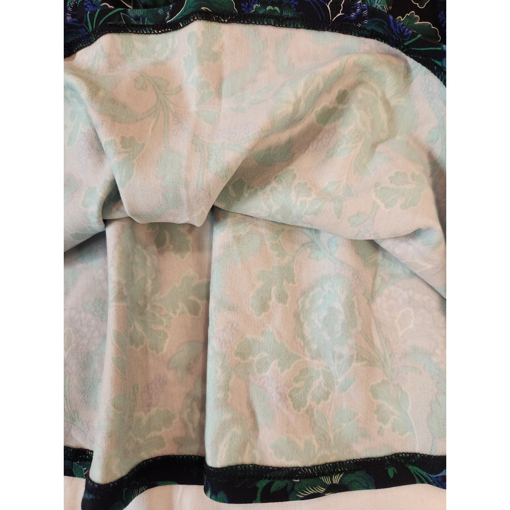 Torrid Skater Skirt Womens 2R Green Purple Floral Damask Ponte Knit Flare Mini - Picture 5 of 13